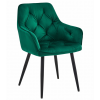 Elegantní jídelní křeslo JORK VELVET tmavě zelené v sametovém provedení