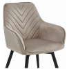 Elegantní otočné jídelní křeslo NANA360 VELVET béžové s prošitím