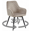 Otočné jídelní křeslo NANA360 VELVET béžové s elegantním sametem