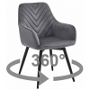 Otočné jídelní křeslo NANA360 VELVET tmavě šedé s moderním designem