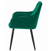 Designové jídelní křeslo NANA VELVET tmavě zelené s prošitým opěradlem