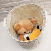Textilní koš BEAR na hračky – bílý se zvířátky, rozměr 35x45 cm