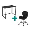 Set do pracovny ZARIMO stůl 80x40 cm černý + křeslo AVOLA VELVET černé