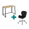 Set do pracovny ZARIMO stůl 80x40 cm dub sonoma + křeslo AVOLA VELVET černé
