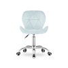 Set do pracovny ZARIMO stůl 80x40 cm bílý + křeslo AVOLA VELVET světle modré