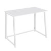 Set do pracovny ZARIMO stůl 80x40 cm, bílá + křeslo AVOLA VELVET světle modré
