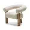 Designové křeslo KOKEI krémové – jemný styl s dubovými nohami