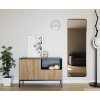 Komoda LANZZI 120x40 cm černá/dub s kombinovaným úložným prostorem