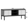 Designový TV stolek LANZZI 120x40 cm černý rám a dubová deska