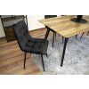 Luxusní jídelní židle KARA samet černá s černými nohami