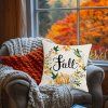 Dekorační povlak FALL 45x45 cm krémový s motivem dýní a listí