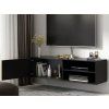 Stylový závěsný televizní stolek MEORATI 120 cm černý s dekorem dub artisan