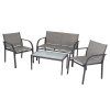 Elegantní zahradní set LOUNGE šedý s křesly, lavicí a stolkem