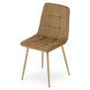 85746 1 designova hneda sametova zidle kara na pevnych drevenych nohach