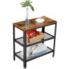 Elegantní stolek TAYLOR 60x31 cm rustikálně hnědý k sedačce