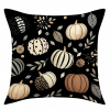 Černý povlak na polštář PUMPKIN NOIR 45x45 cm s dýněmi
