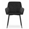 Designová sametová židle NOLA v černé barvě s měkkým polstrováním