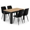Jídelní stůl MADO 120x80 a černé sametové židle LAVA – elegantní set