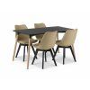 Černý stůl ADRIA 120x80 a béžové židle BALI MARK – moderní jídelní set