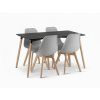 Černý jídelní stůl ADRIA 120x80 a šedé židle KITO – moderní set 1+4