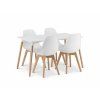 Moderní jídelní set ADRIA 120x80 cm + 4 bílé židle KITO pro stylovou kuchyni