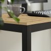 Černý stůl TESSA s přírodní dubovou deskou 120x60 cm
