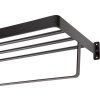 HANDY 60x22 cm černý – věšák na ručníky s háčky a odkládací plochou
