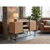 Designová komoda se skříňkami VALMOR 90x127 cm, dekor dub s lamelami
