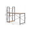 Psací stůl s regálem LOFTY 120x60 cm, černý / dekor dub industriální design