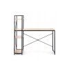 Psací stůl s regálem LOFTY 120x60 cm, černý / dekor dub s úložným prostorem