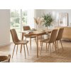 Elegantní hnědá sametová židle LAVA ALMOND BROWN na dřevěných nohách