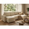 92784 prostorna rozkladaci sedaci souprava do u smart boucle 303x140 cm kremova pro celou rodinu