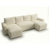 92784 2 komfortni rozkladaci sedaci souprava do u smart boucle 303x140 cm kremova s mekkym potahem