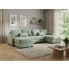 Rozkládací sedací souprava do U VENORIA 285x146 cm světle zelená do moderního obýváku
