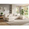 Rozkládací sedací souprava do U VENORIA 285x146 cm krémová do moderního obýváku