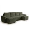 93408 1 rozkladaci sedaci souprava do u smart boucle tmave zelena 303x143 cm moderni rohova sedacka do obyvaciho pokoje