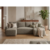 Designová sedací souprava do U SMART BOUCLE 303x143 cm šedohnědá boucle potah