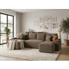 Designová sedací souprava do U SMART BOUCLE 303x143 cm tmavě béžová boucle potah