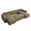 Rozkládací sedací souprava do U SMART BOUCLE 303x143 cm tmavě béžová do bytu