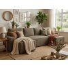 Rozkládací sedací souprava do U SMART BOUCLE 303x143 cm tmavě béžová moderní design