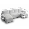 Komfortní rozkládací sedací souprava do U SMART BOUCLE 303x143 cm tmavě béžová