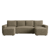 Stylová rozkládací sedací souprava do U SMART BOUCLE 303x143 cm tmavě béžová