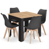 Kompaktní jídelní set MADO ARTISAN 80x80 + židle BALI MARK černá