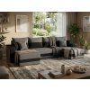 Designová sedačka do U VALERIO 305x140 cm tmavě šedá/antracitová rozkládací