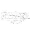 Designová sedací souprava do U VENORIA 285x146 cm béžová rozkládací