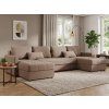 Rozkládací sedací souprava do U VENORIA 285x146 cm béžová + 2 polštářky zdarma