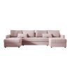 Stylová sedací souprava VENORIA 285x146 cm pudrově růžová do U + 2 polštářky zdarma