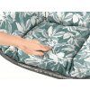 Designové závěsné křeslo KOKON šedé se zeleno-bílým polštářem do zahrady