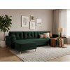 Rozkládací sedací souprava do U SILVIANO 300x140 cm tmavě zelená moderní design