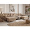 Rozkládací sedací souprava do U SILVIANO 300x140 cm béžová + 2 polštářky zdarma
